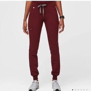 FIGS Burgundy Zamora Jogger Scrub Pants | Size XL Tall | Like New